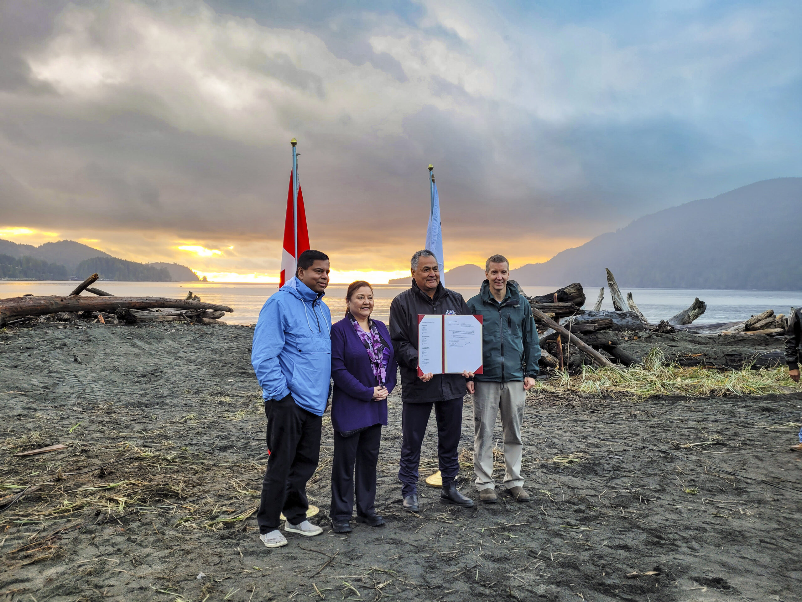 Elected Chief Jeff Jones and federal Crown-Indigenous Relations Minister Gary Anandasangaree signed an agreement on November 15 to recognize the Pacheedaht as the rightful owners and original stewards of the Middle Beach land tract.